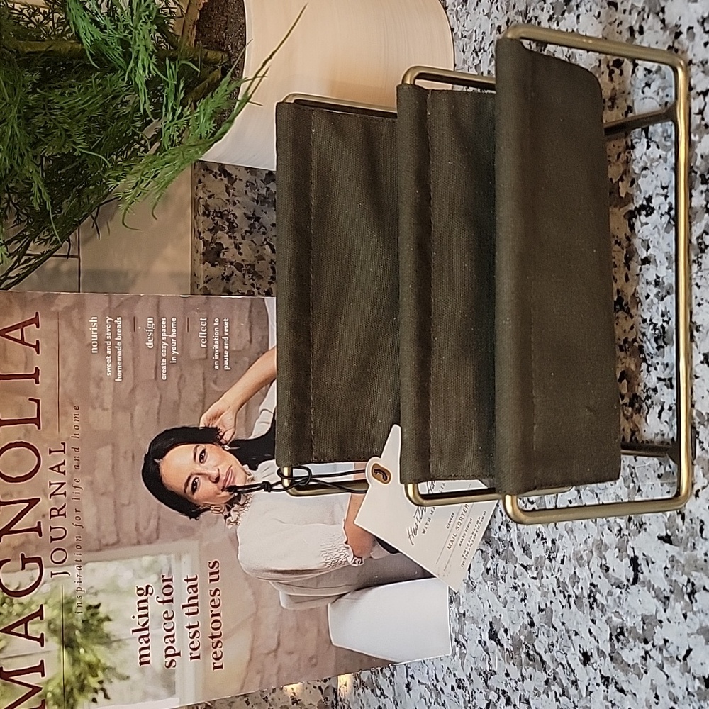 🎯Hearth & Hand Olive Green Mail Organizer